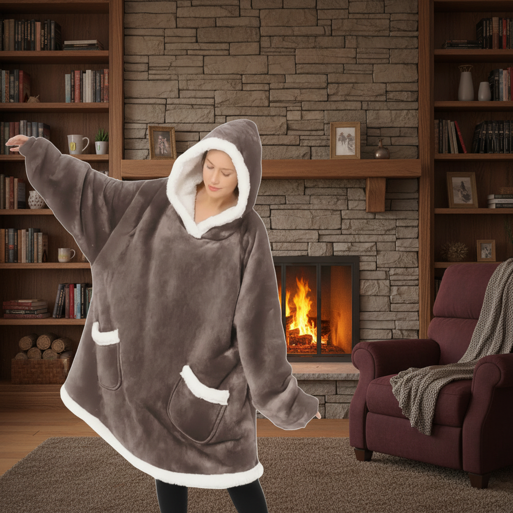 Lambs Wool Hoodie Blanket