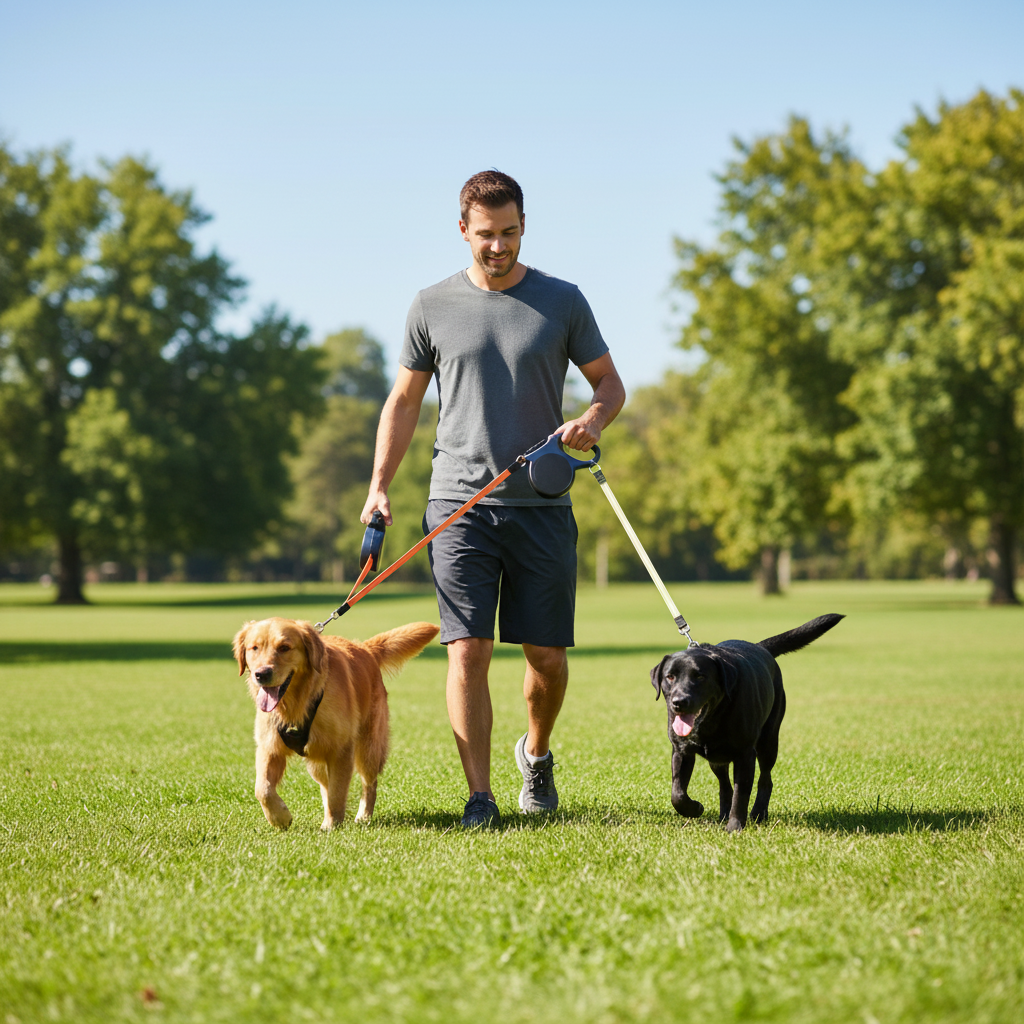 Auto Double Dog Leash